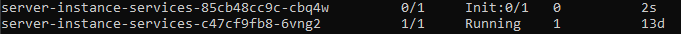 New pod deployed CLI result